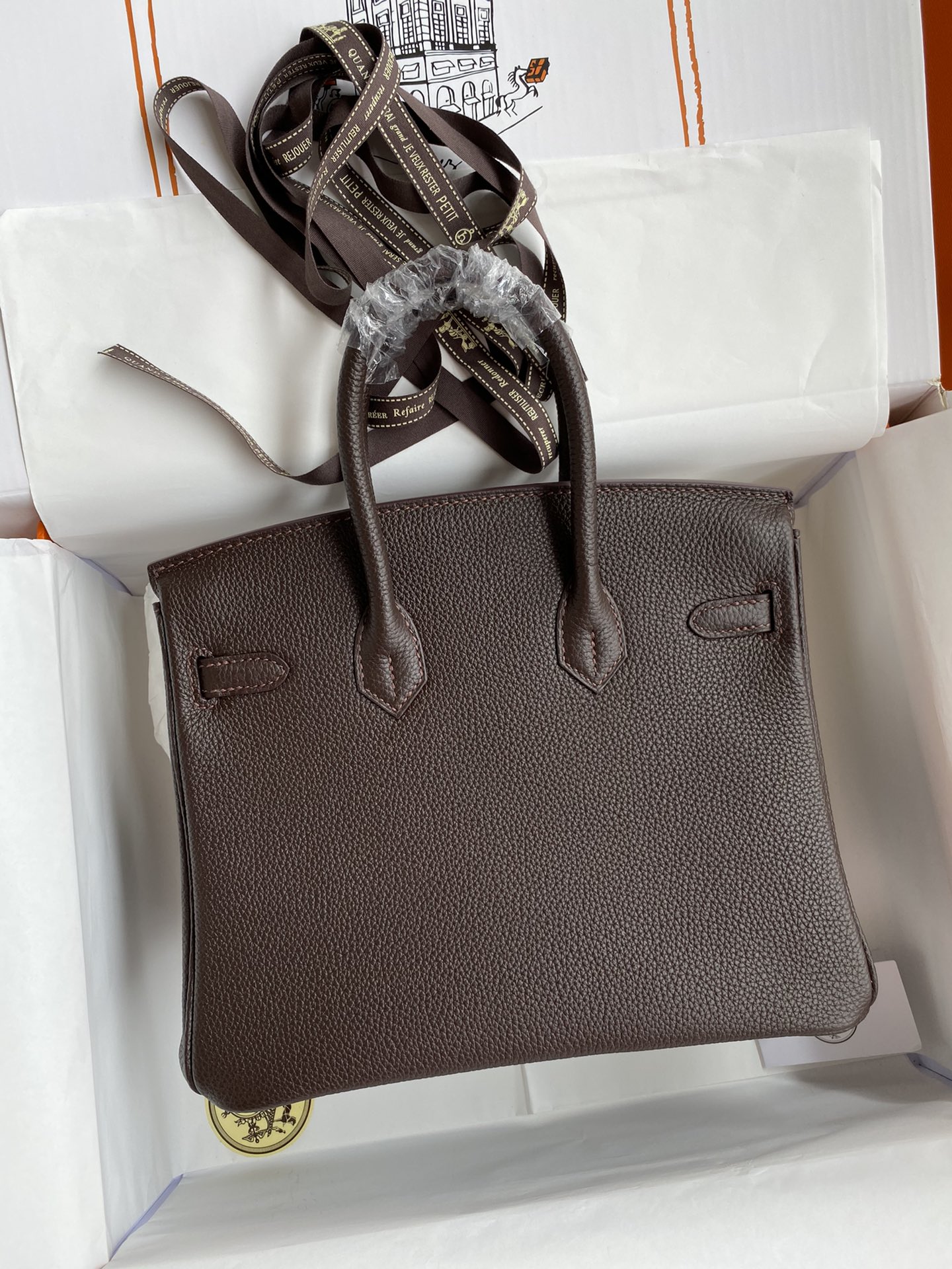 Hermes Birkin 25CM Togo Leather Handbag Dark Caffe